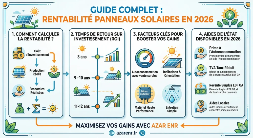 Analyse de la rentabilité panneaux solaires 2026 par Azar Enr